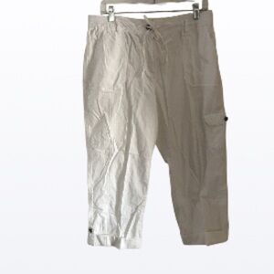 Cotton crisp Casual White Cargo Capris Pants 12